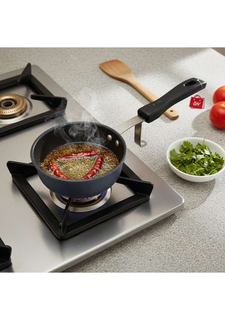 LAZYwindow Nonstick Tadka Pan | 11 cm | 4.3 Inch | Pack of 2 - Indya