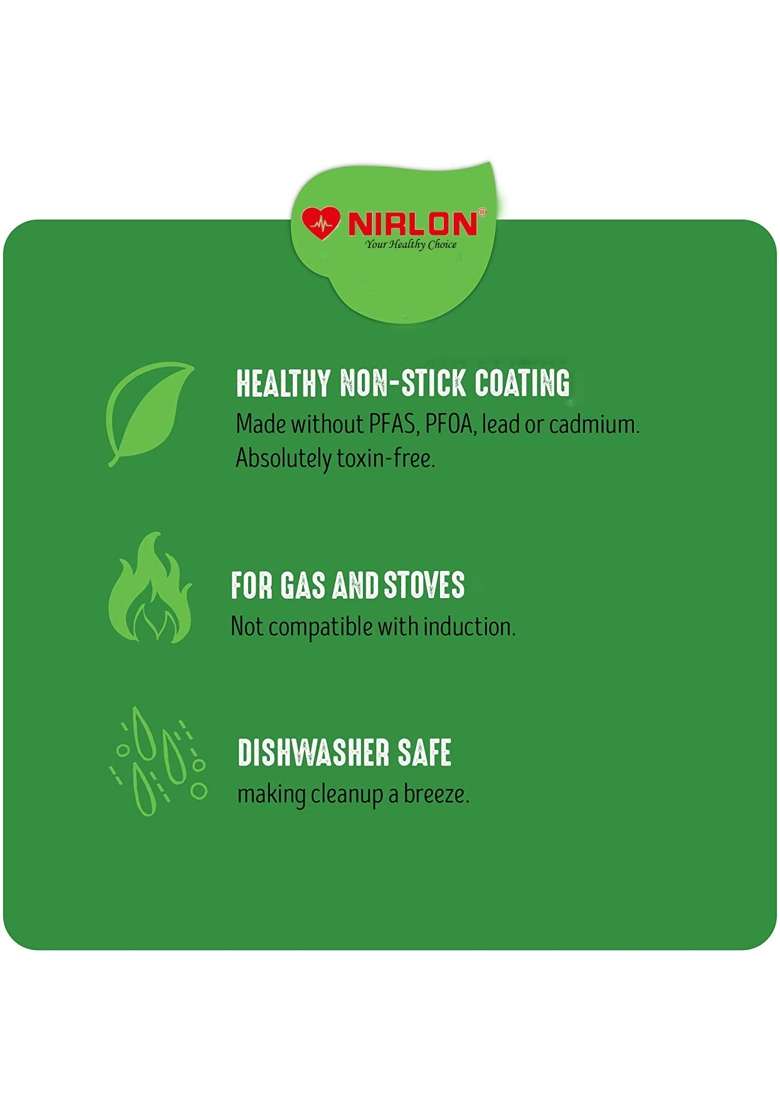 NIRLON Cooking Non Stick Aluminium Mini Tadka Pan Vagariya | 13 cm | 5.1 Inch - Indya