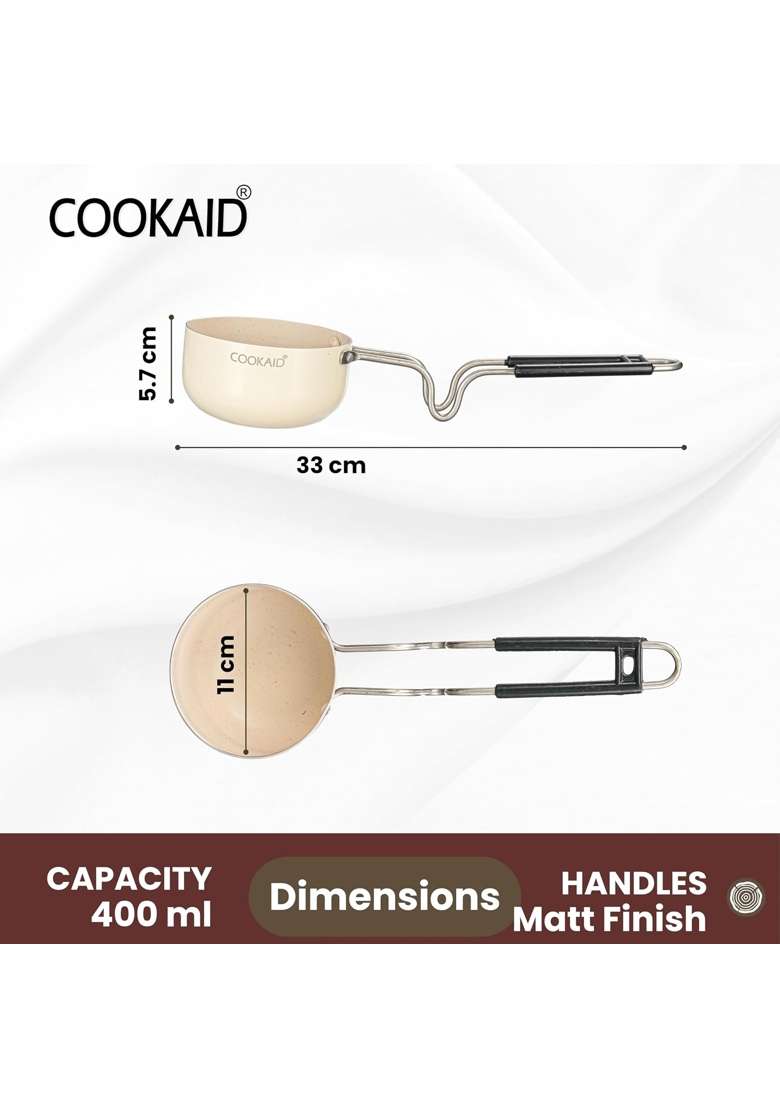 COOKAID Neo Glide Series Non Stick PTFE Tadka Pan | 11 cm | 4.3 Inch - Indya