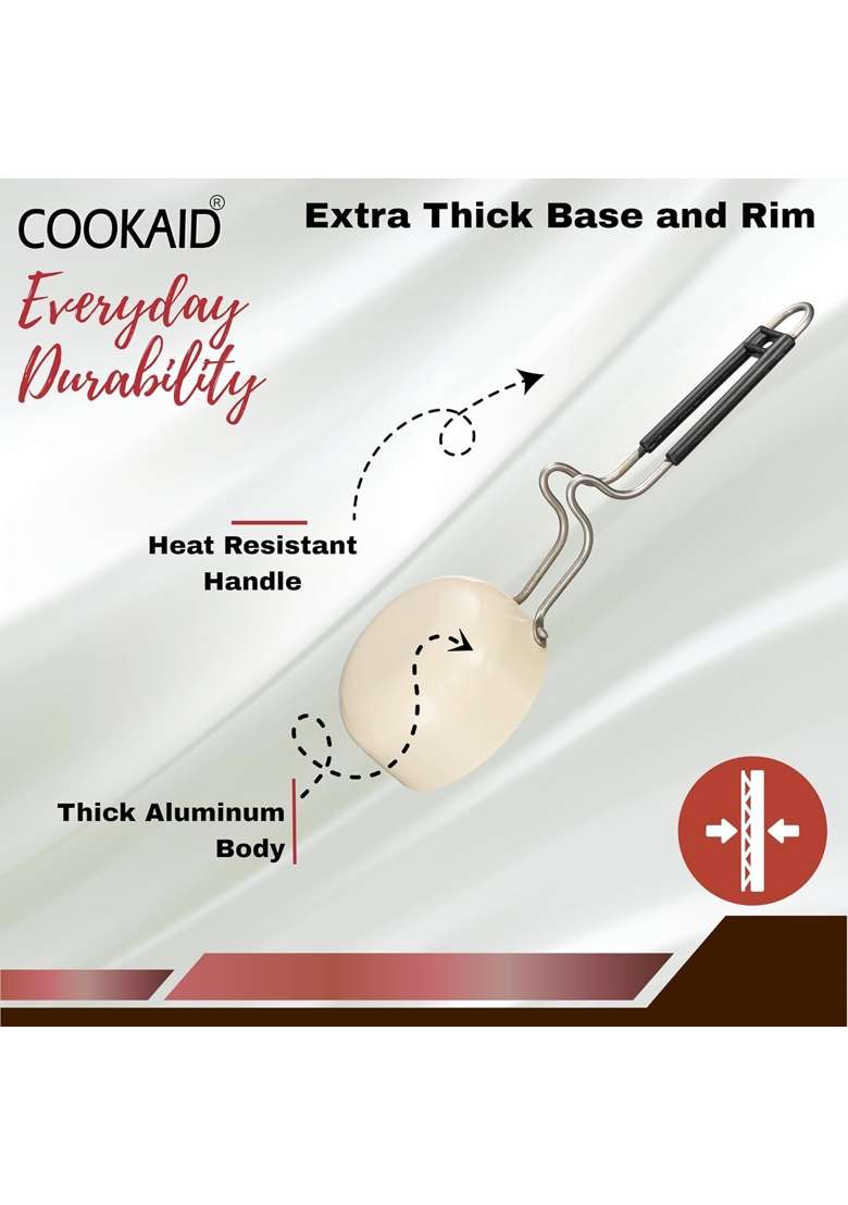 COOKAID Neo Glide Series Non Stick PTFE Tadka Pan | 11 cm | 4.3 Inch - Indya