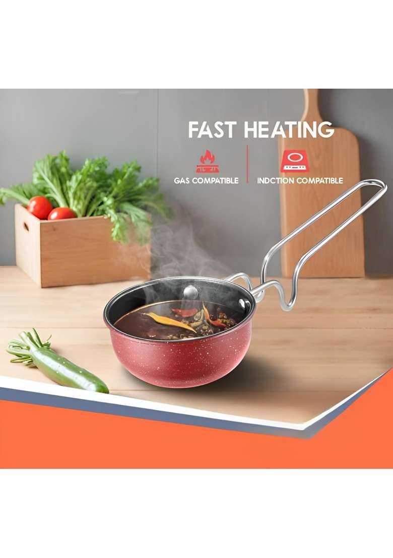 LAZYwindow Nonstick Tadka Pan | 11 cm | 4.3 Inch | Pack of 2 - Indya