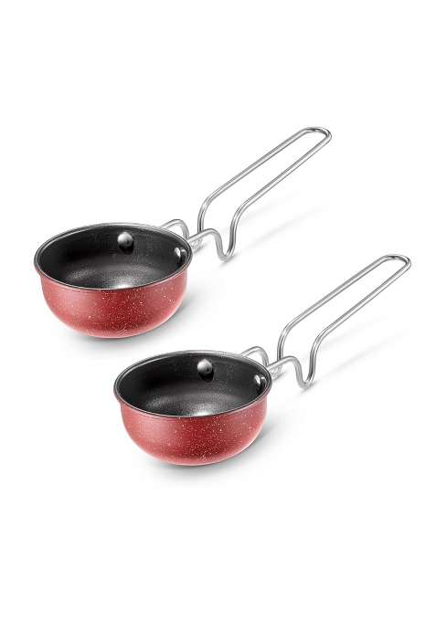 LAZYwindow Nonstick Tadka Pan | 11 cm | 4.3 Inch | Pack of 2