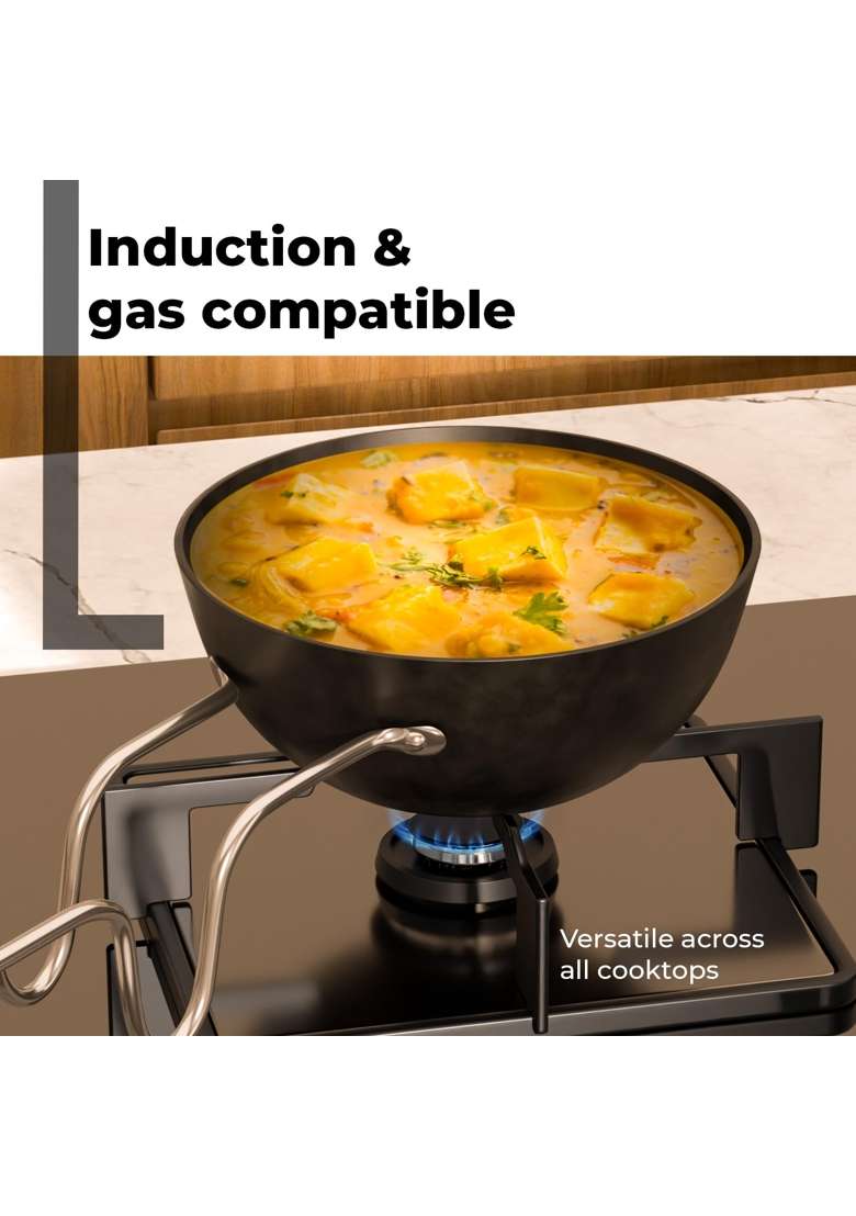 Lifelong Cooking Tadka Pan with Steel Handle | 350 ml | 11.8 fl oz | 11 cm | 4.3 Inch | Non-Stick - Indya