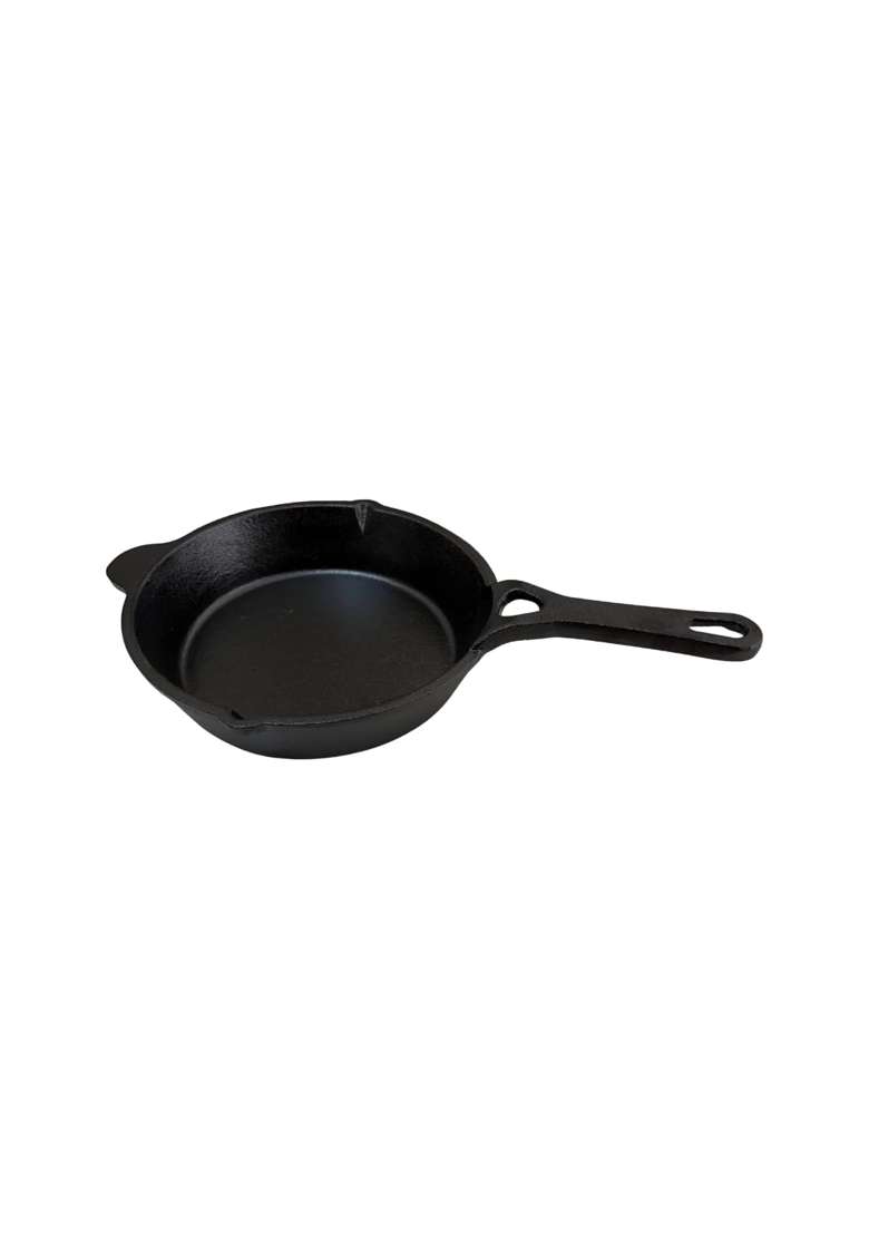 NUTRION Iron Tadka Pan with Wooden Handle | 4 Inch | Non-Toxic | Pre-Seasoned | Non-Stick - Indya