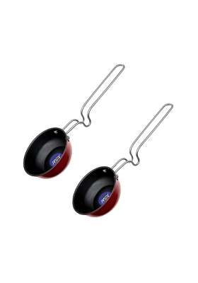 DOZY Nonstick Tadka Pan with Stainless Steel Handle | 11 cm | 4.3 Inch | Pack of 2