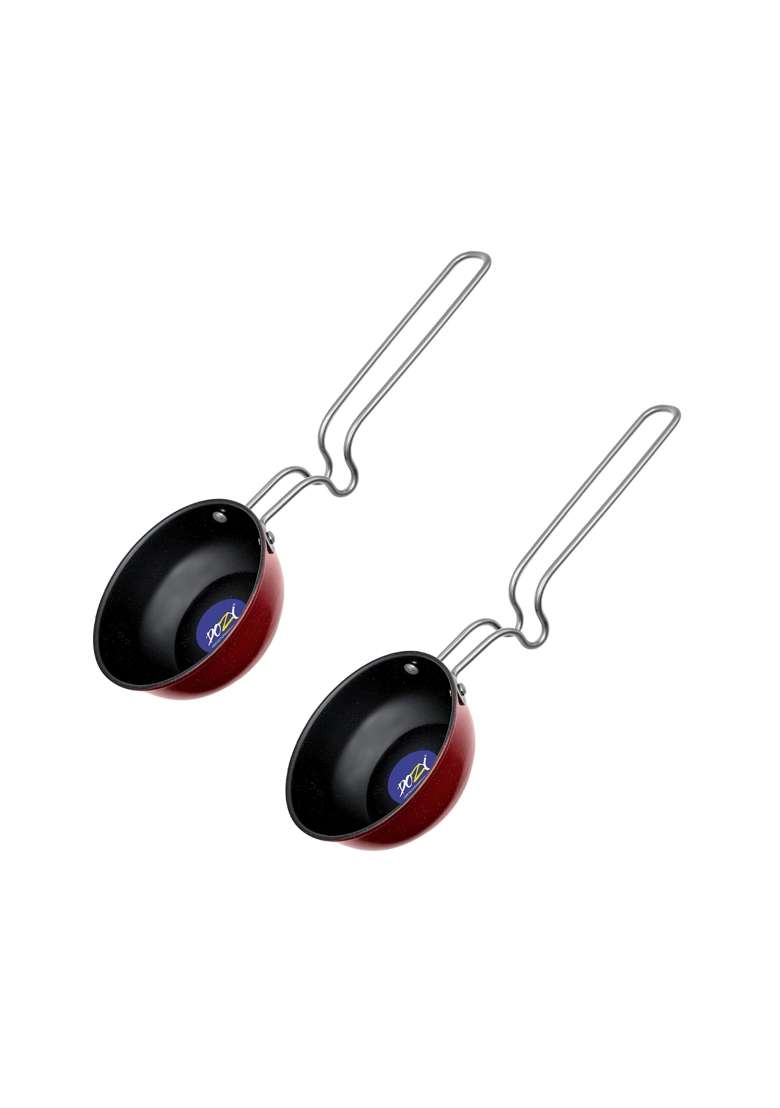 DOZY Nonstick Tadka Pan with Stainless Steel Handle | 11 cm | 4.3 Inch | Pack of 2 - Indya