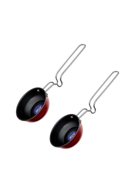 DOZY Nonstick Tadka Pan with Stainless Steel Handle | 11 cm | 4.3 Inch | Pack of 2