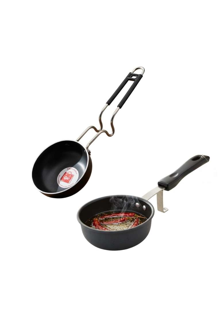 LAZYwindow Nonstick and Iron Tadka Pan Combo | 11 cm | 4.3 Inch - Indya