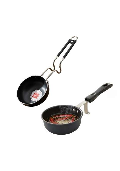 LAZYwindow Nonstick and Iron Tadka Pan Combo | 11 cm | 4.3 Inch