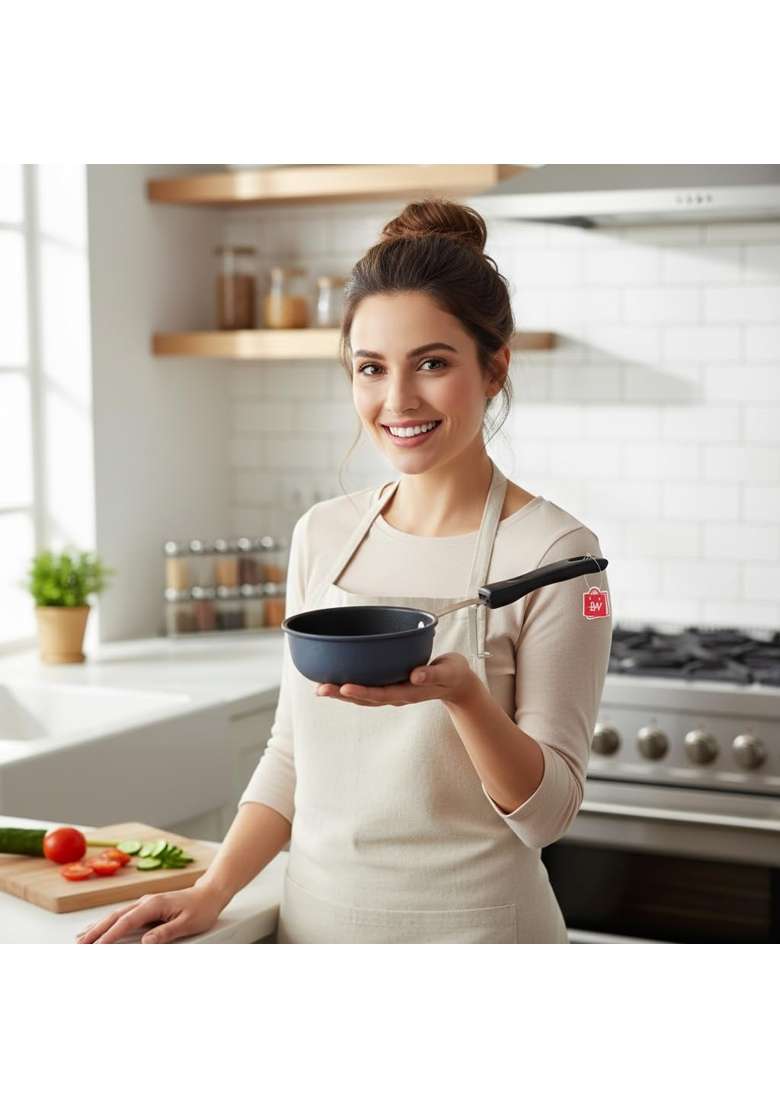LAZYwindow Nonstick Tadka Pan and Fry Pan Combo - Indya