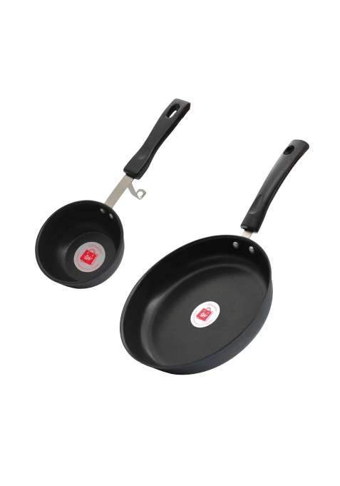LAZYwindow Nonstick Tadka Pan and Fry Pan Combo