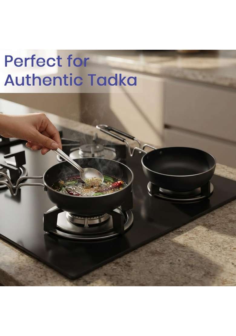 DOZY Iron Tadka Pan for Gas Stove | Pack of 2 - Indya