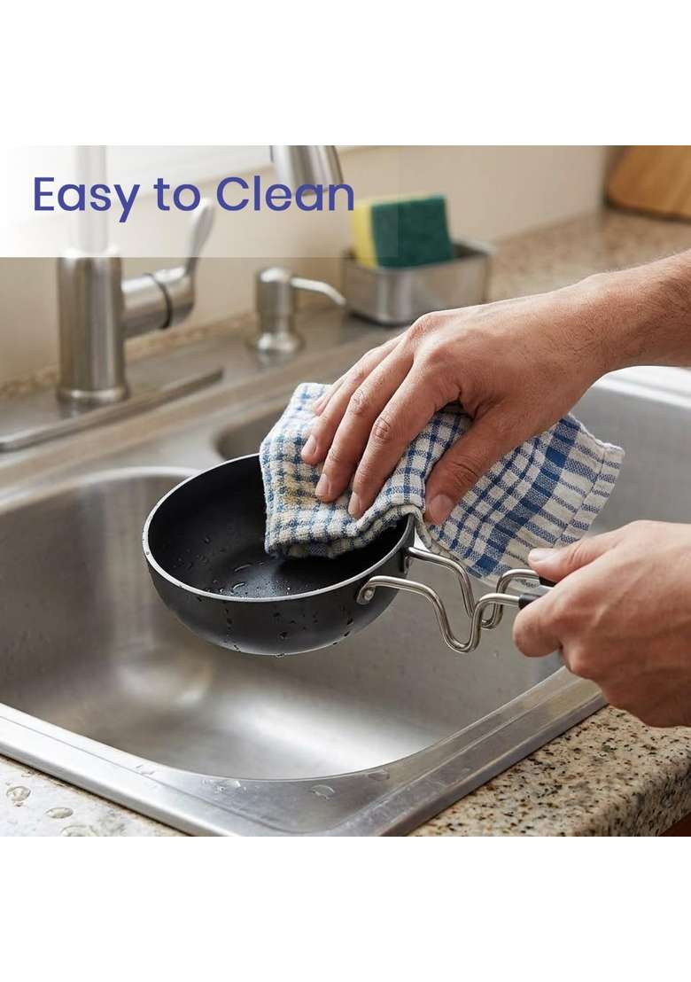 DOZY Iron Tadka Pan for Gas Stove | Pack of 2 - Indya