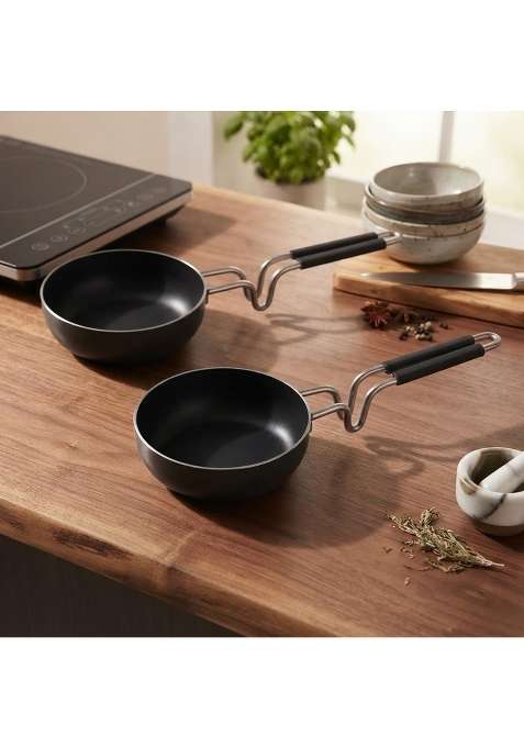 DOZY Iron Tadka Pan for Gas Stove | Pack of 2