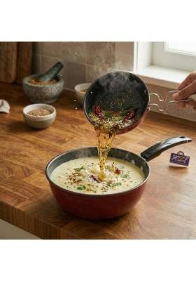 DOZY Non-Stick Aluminum Tadka Pan and Wok Combo Set | 20 cm | 7.9 Inch | Induction Compatible