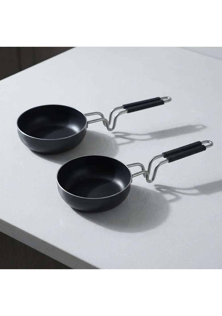 DOZY Iron Tadka Pan | Pack of 2 | Pre-Seasoned - Indya
