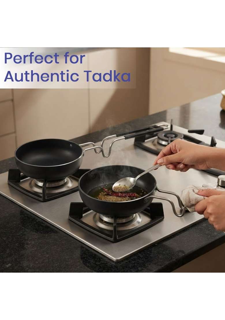 DOZY Iron Tadka Pan | Pack of 2 | Pre-Seasoned - Indya