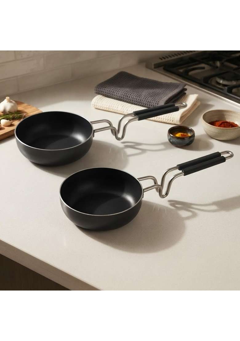 DOZY Combo of 2 Iron Tadka Pan | Pre-Seasoned - Indya
