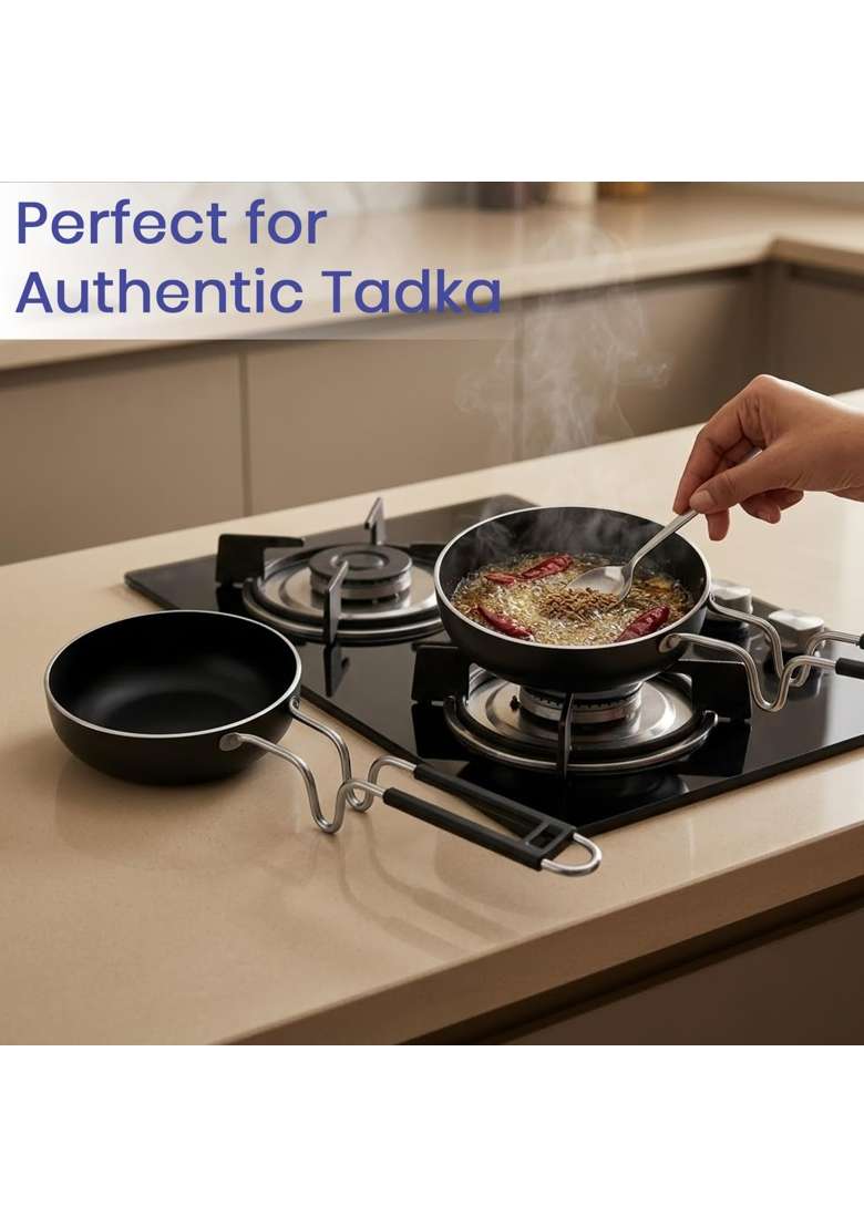 DOZY Combo of 2 Iron Tadka Pan | Pre-Seasoned - Indya