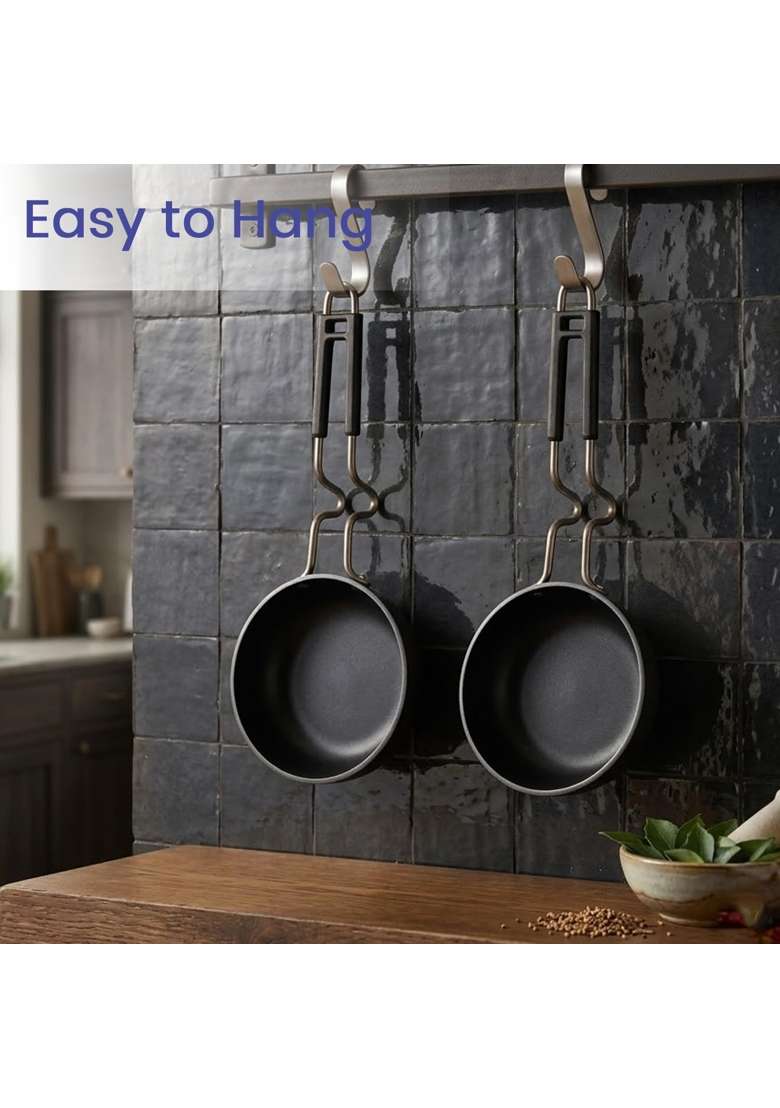 DOZY Combo of 2 Iron Tadka Pan | Pre-Seasoned - Indya