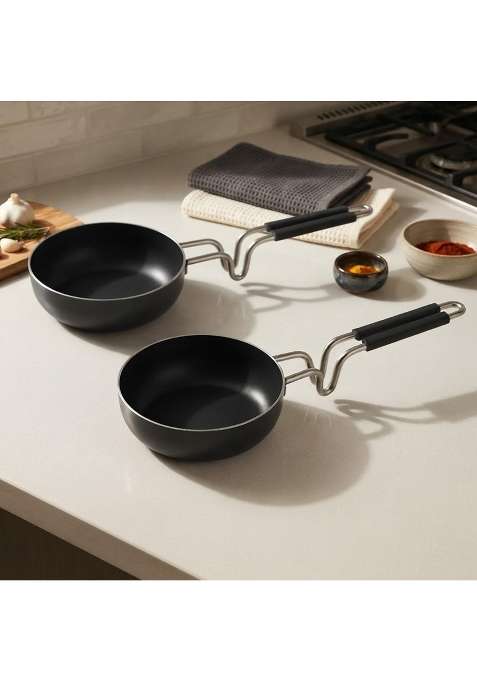 DOZY Combo of 2 Iron Tadka Pan | Pre-Seasoned