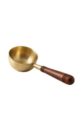 THE HEALING STORE Brass Frying Pan with Heat-Resistant Handle | Tin Lined Kalai | Non-Stick
