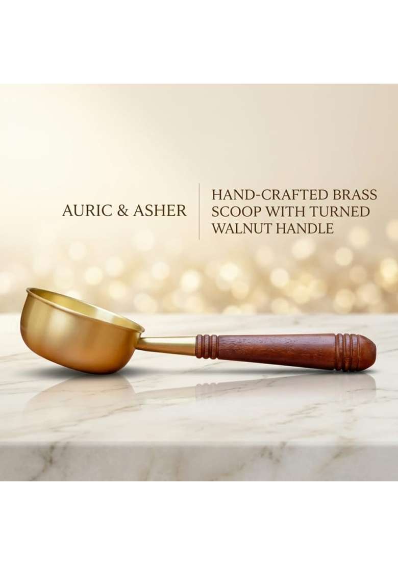 THE HEALING STORE Brass Frying Pan with Heat-Resistant Handle | Tin Lined Kalai | Non-Stick - Indya