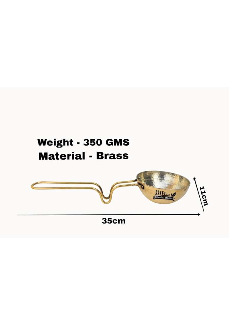 Blissful Decor Hammered Design Tadka Pan Non-Toxic Non-Stick Brass Tadka Fry Pans for Spice - Indya