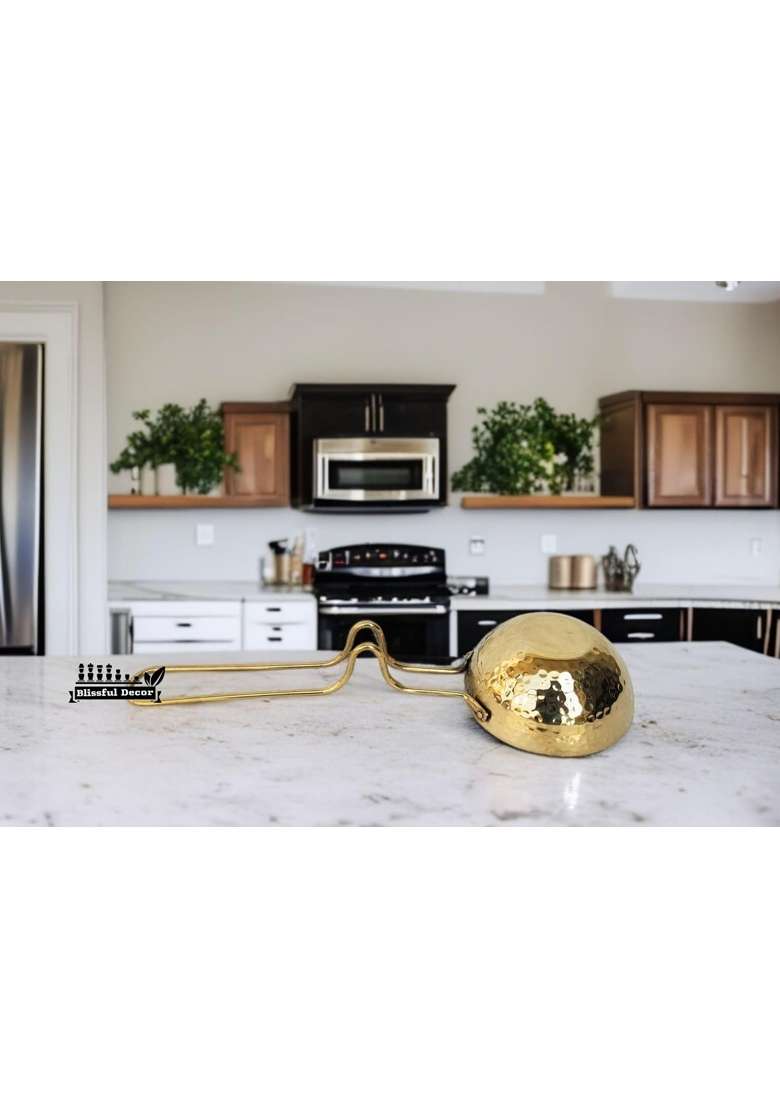 Blissful Decor Hammered Design Tadka Pan Non-Toxic Non-Stick Brass Tadka Fry Pans for Spice - Indya