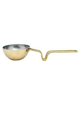 SHIV HOME WORLD Brass Hammered Heavy Guage Tadka Pan Fry Pan | 400 ml | 13.5 fl oz