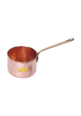 SHIV SHAKTI ARTS X X Copper Sauce Pan Fry Pan Tadka Pan | 500 ml | 16.9 fl oz | 25 cm | 9.8 Inch
