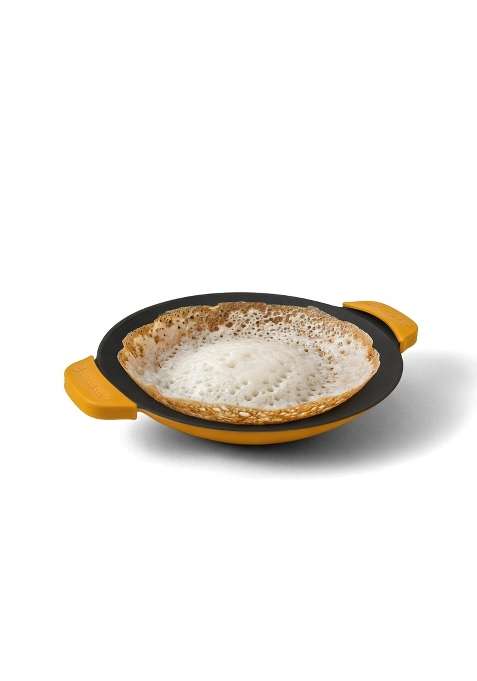 CUMIN CO. Enamel Cast Iron Paniyaram Pan Ebelskiver-Style Pan with Lid | 24 cm | 9.4 Inch | Induction Compatible | Non-Toxic | Non-Stick