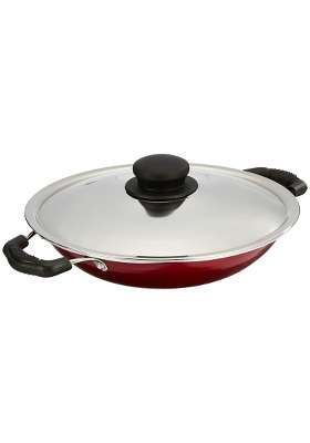 Solimo Amazon Brand Solimo Non Stick Appachetty Wok with Lid | 14 cm | 5.5 Inch