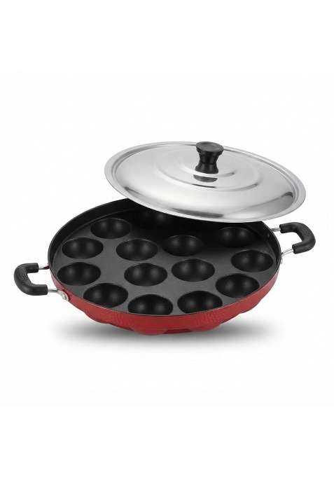Drumstone 12 Cavity Non Stick Appam Patra with Lid