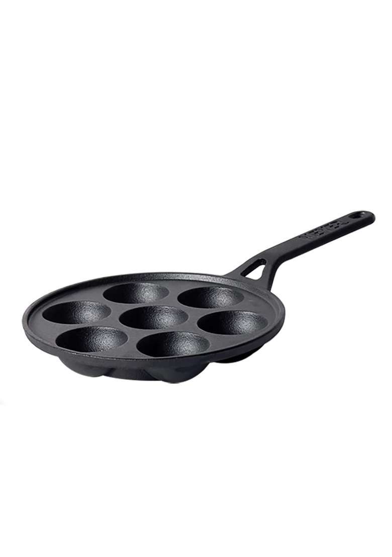 Meyer Pre Seasoned Cast Iron 7 Cavity Appam Patra Paniyarakkal | 20 cm | 7.9 Inch - Indya