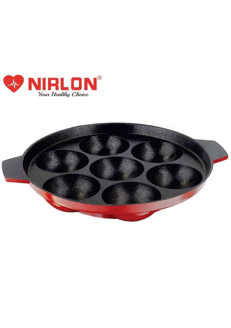 NIRLON Aluminium Non-Stick 7 Cavity Appam PatraPaniyarakkal - Indya