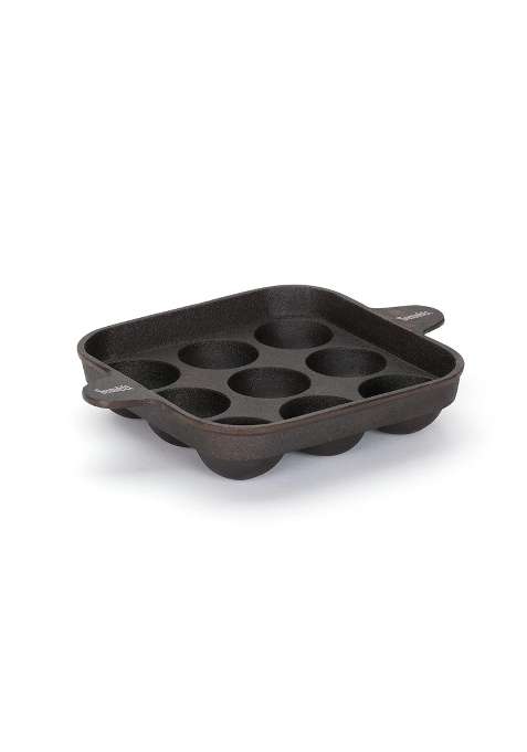 Sumeet Super Smooth Gold Series Pre Seasoned Cast Iron Appam Patra | 18.5 cm | 7.3 Inch