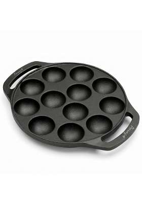 Parage IronCraft Cast Iron Appe Pan Ebelskiver-Style Pan 12 Cavity | Pre-Seasoned