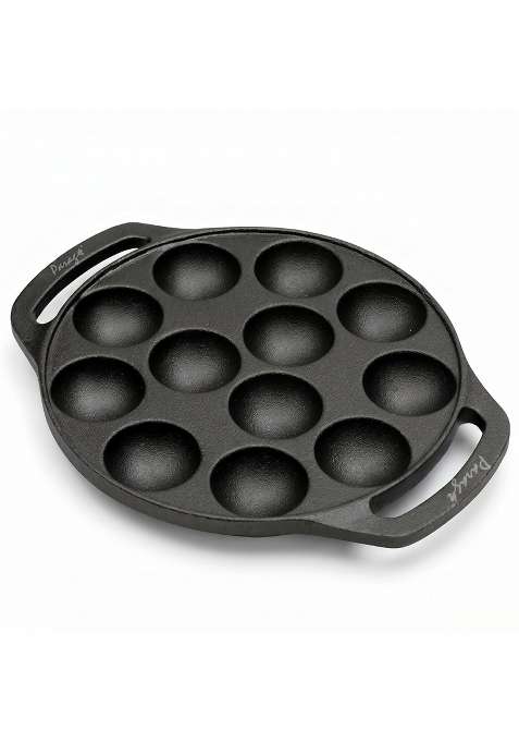 Parage IronCraft Cast Iron Appe Pan Ebelskiver-Style Pan 12 Cavity | Pre-Seasoned