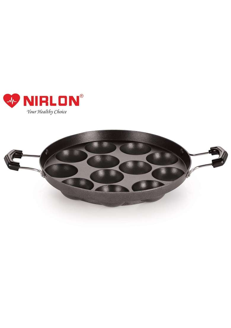 NIRLON Non-Stick Aluminium 12 Cavity Appam PatraPaniyarakkal - Indya