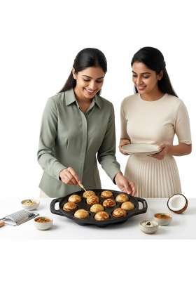 Drumstone Non Stick Appe Pan Ebelskiver-Style Pan | 0.2 L | 0.2 Qt