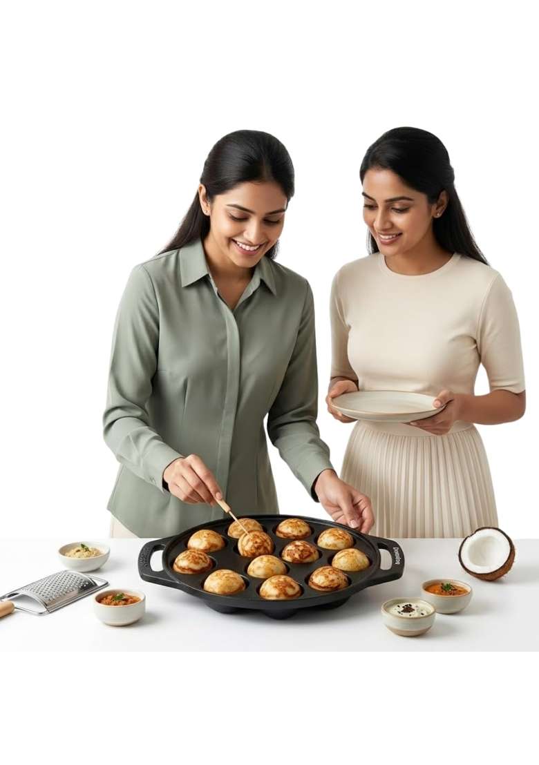 Drumstone Non Stick Appe Pan Ebelskiver-Style Pan | 0.2 L | 0.2 Qt - Indya