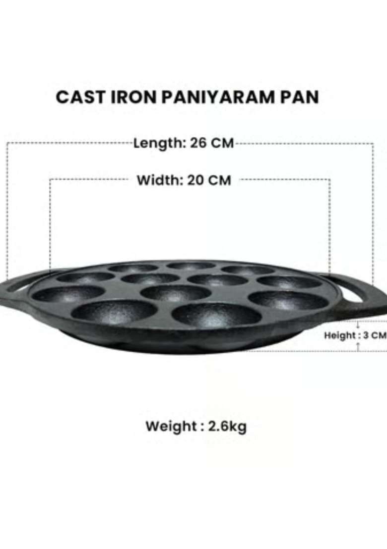 Drumstone Non Stick Appe Pan Ebelskiver-Style Pan | 0.2 L | 0.2 Qt - Indya