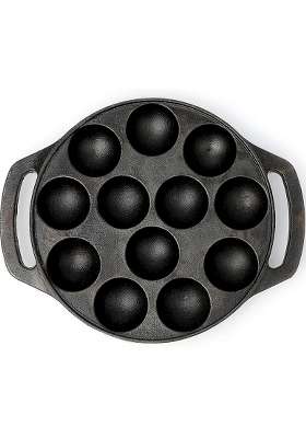 NYRA Kitchenware Cast Iron Appam Patra | Pre-Seasoned