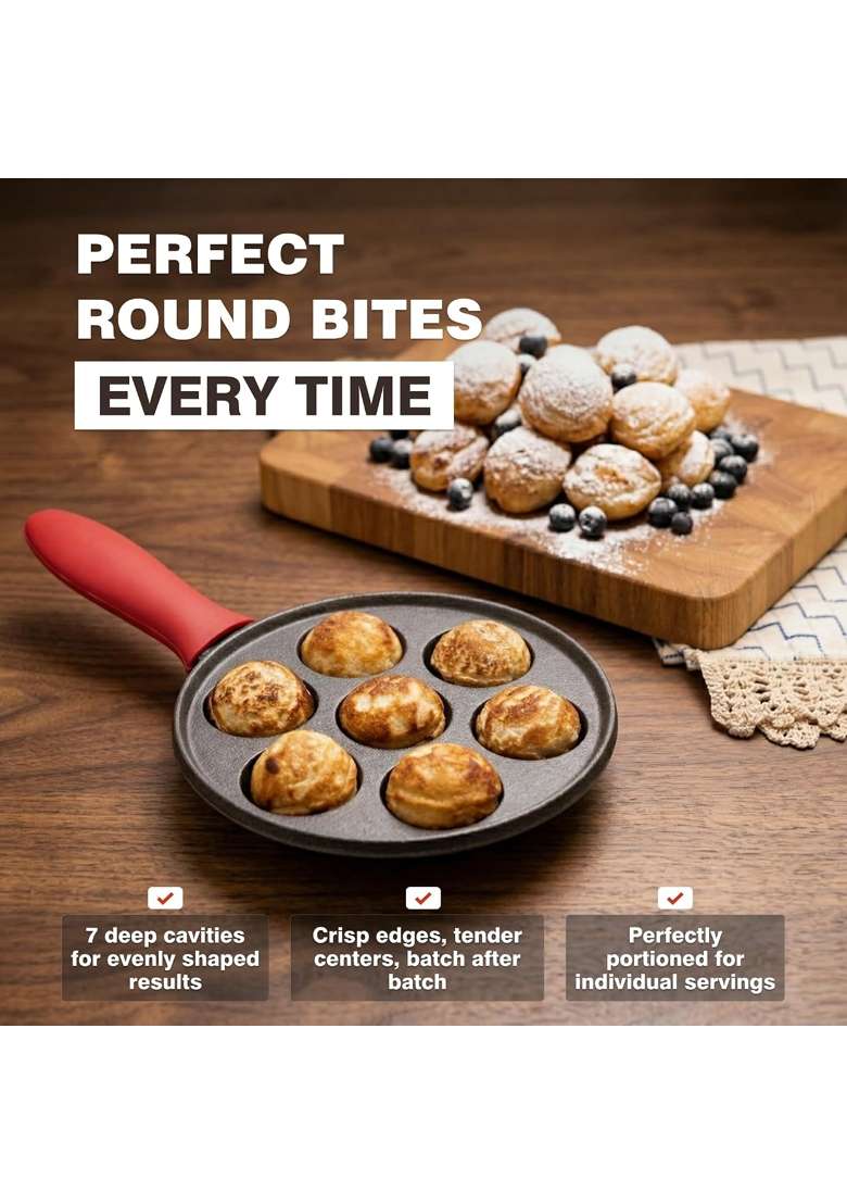 KUHA Cast Iron Aebleskiver Pan | Pre-Seasoned - Indya