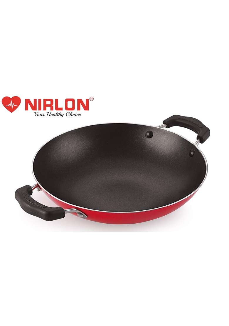 NIRLON Non Stick Aluminium Gas Compatible Appa Chatti Appam Pan Ebelskiver-Style Pan kallu with Steel Lid | 1 L | 1.1 Qt | 22.5 cm | 8.9 Inch - Indya