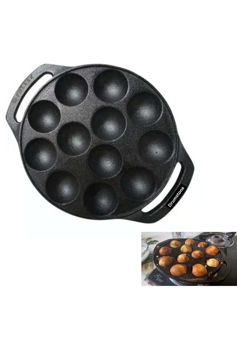 Drumstone Non Stick Appe Pan Ebelskiver-Style Pan | 0.2 L | 0.2 Qt - Indya