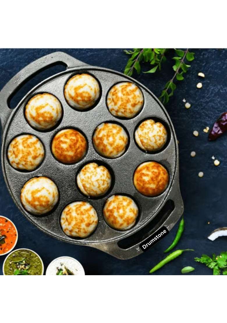 Drumstone Non Stick Appe Pan Ebelskiver-Style Pan | 0.2 L | 0.2 Qt - Indya