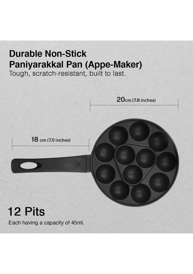 Prestige Omega Select Plus Non-Stick Paniyarakkal with Lid | 20 cm | 7.9 Inch - Indya