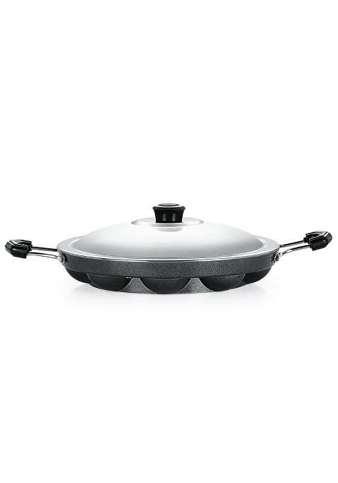 NIRLON Non-Stick Aluminium 12 Cavity Appam Paniyarakkal